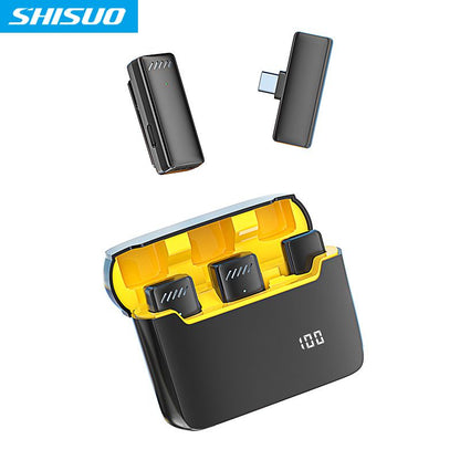 Cross border new wireless lavalier microphone with charging chamber; mobile phone live broadcast; outdoor recording; noise reduction radio microphone