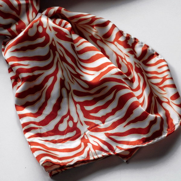 Blando Red Funky Zebra Animal Pattern super soft Silk Scarf/Wrap/Shawl(Large)