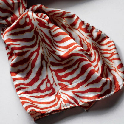 Blando Red Funky Zebra Animal Pattern super soft Silk Scarf/Wrap/Shawl(Large)