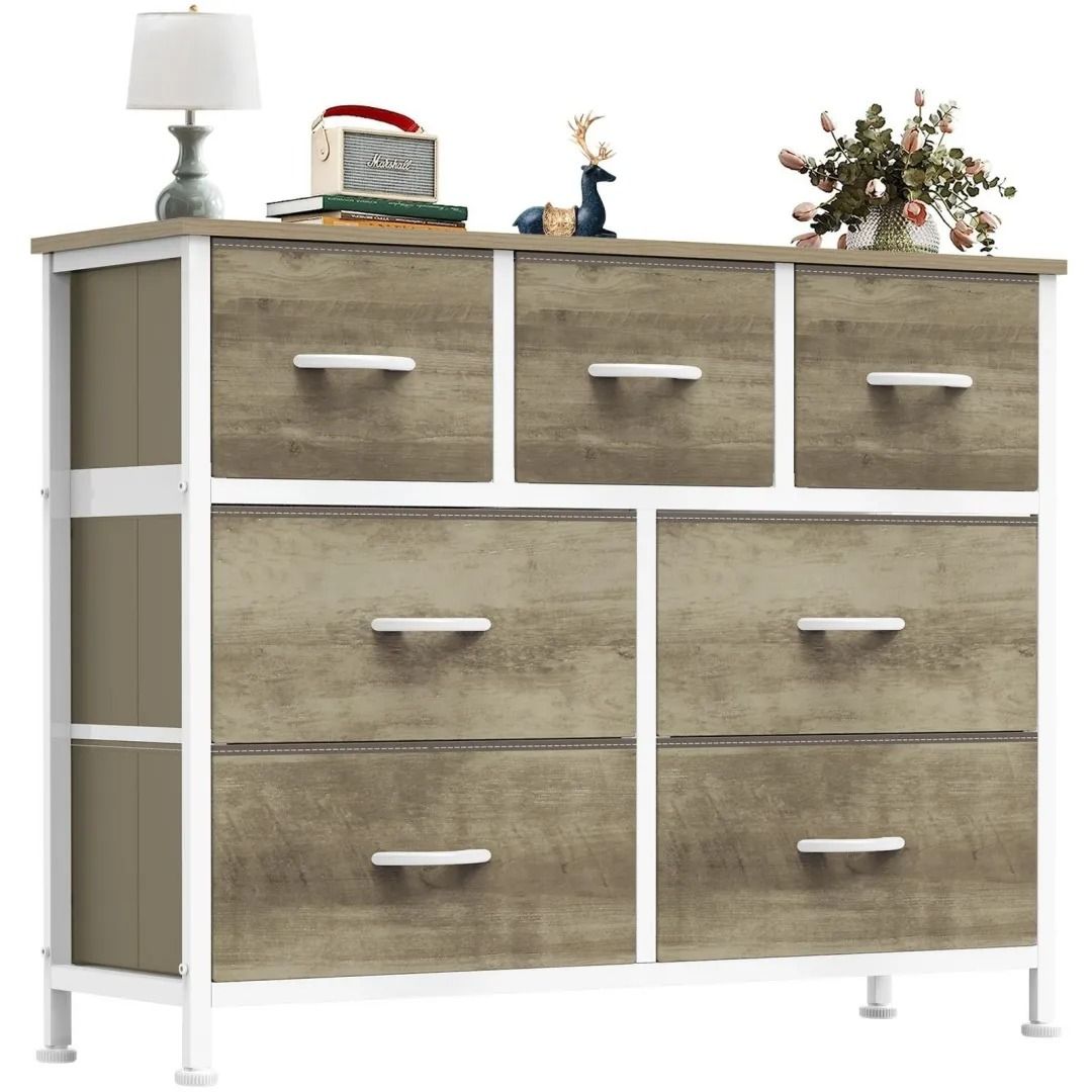 Desser For Bedroom With 7 Fabric Drawers Organizer Storage Closet Chest Clothes For Living Room Display Cabinet Of Furniture