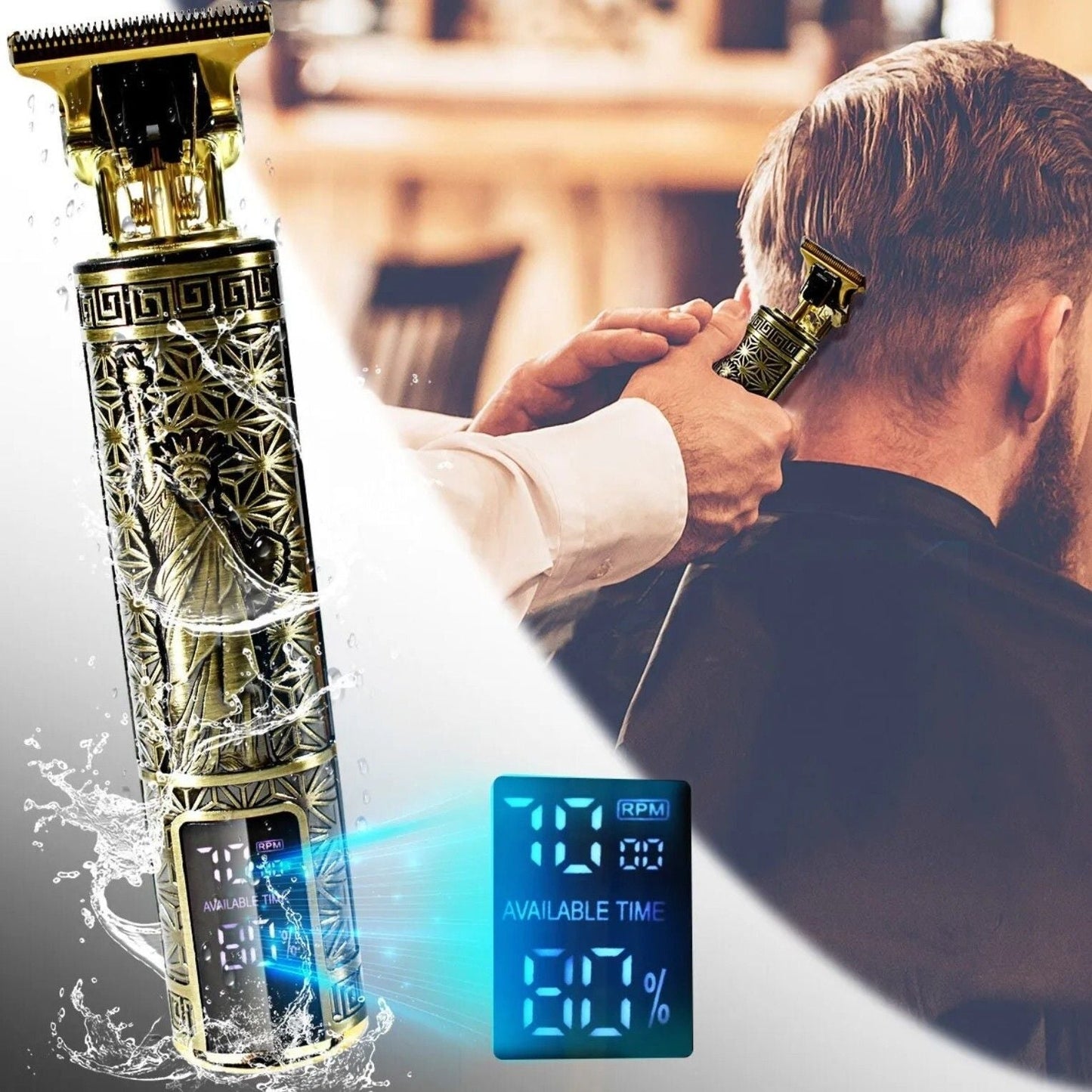Professional Mens Hair Clippers Trimmer Machine Cordless Beard Electric Shaver