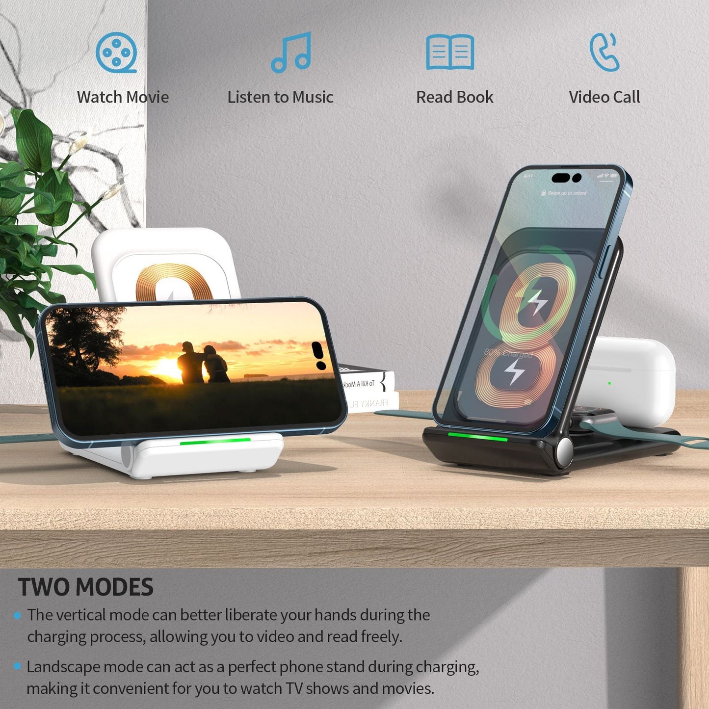 Wireless Chargers 3 in 1 Induction Charger Station for Samsung S22 Ultra Apple Watch Airpods 3 iPhone 14 Pro Max 13 12 11 Xiaomi