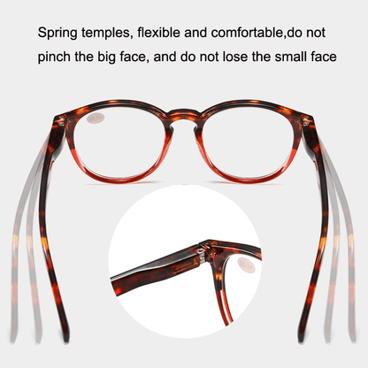 4 Pairs Mens Women Spring Hinge Round Horn Power Oval Reading Reader Glasses 1-4