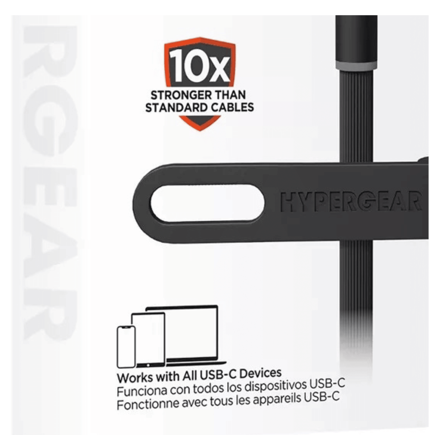 HyperGear Flexi PRO USB-C to USB-C Cable 10ft Black