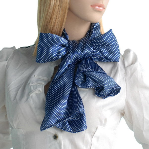 Blando Dark Blue Small Cute Dot Design Campus Style Silk Scarf/Wrap/Shawl(Small)