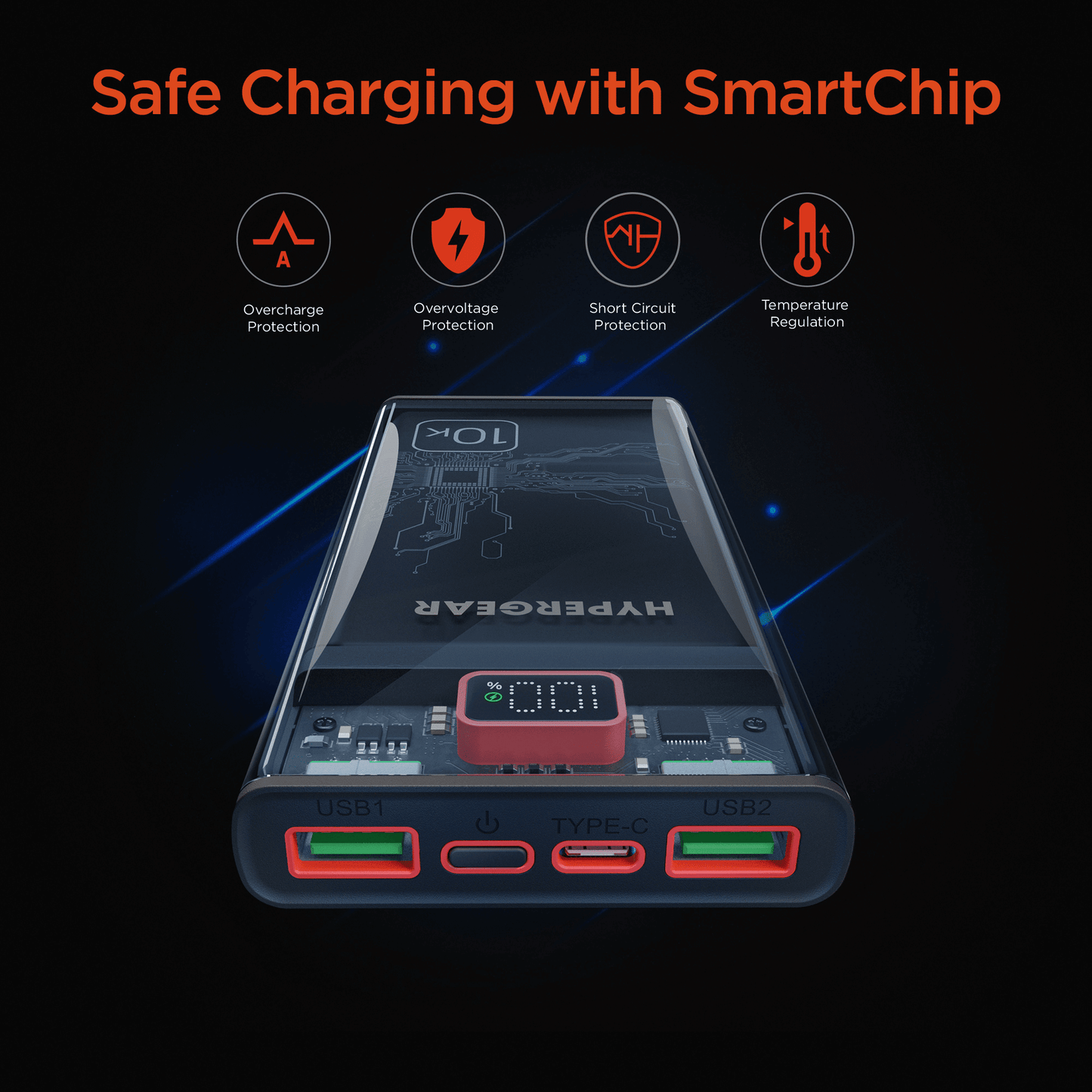 HyperGear ClearCharge 10000mAh Transparent PD Power Bank