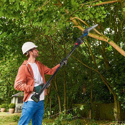 2-In-1 8' Cordless Electric Pole Saw and Mini Chainsaw with Extension Poles 2Pcs 21V 3.0Ah Batteries Adjustable Length Chain Saw With Auto Oiler Safety Switch For Wood Cutting