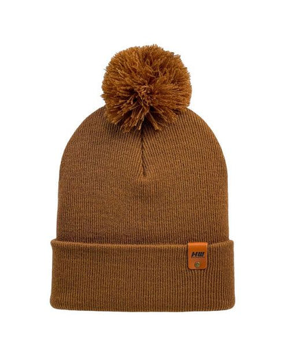 HAAKWEAR Pom Pom Beanie - Made in USA- Camel Brown