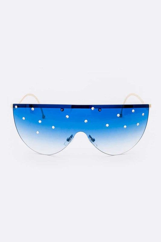 Crystal Pave Iconic Oversize Sunglassses