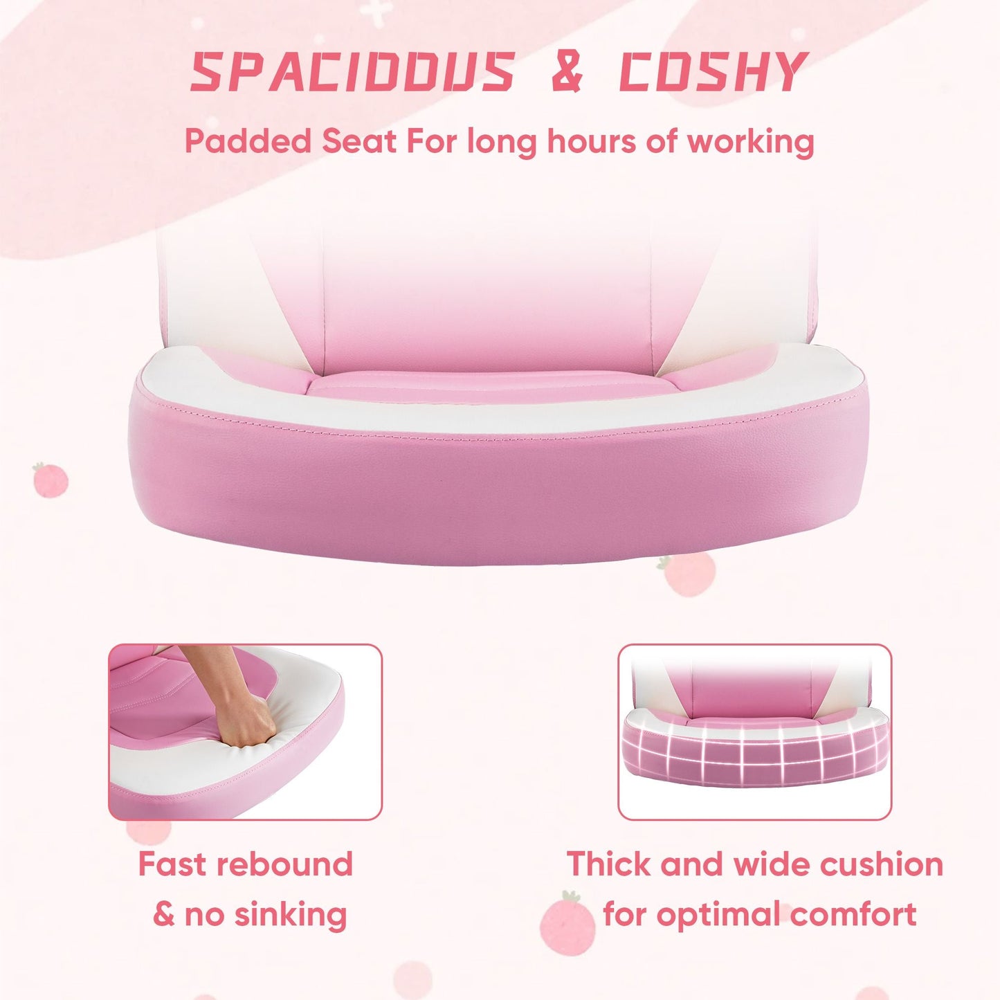 Ergonomic Office Computer Home Gaming Desk Chair Adjustable PU Leather Racing Chair Flip-up Armrest For Christmas Furniture