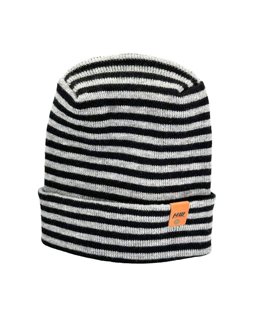 HAAKWEAR Theta Stitch RORO Cuffed Beanie (Patent Pending Design)-Gray/Black, Made in USA