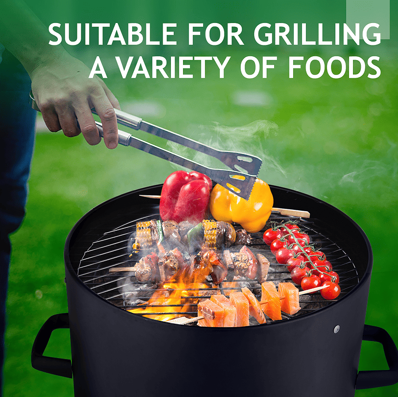 60608693 outdoor three-layer elliptical cylinder oven, temperature table control, exquisite technology, 3 in 1 iron carbon oven, portable charcoal grill, vertical steel charcoal smoke,