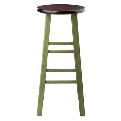 Ivy 29" Bar Stool Walnut/Green