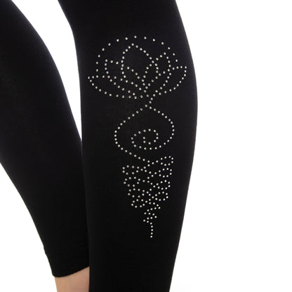 Bamboo Leggings for Women Soft Stretchy Full Length Elastic Leggings with Fancy Accessories