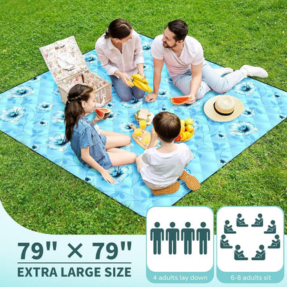 (2025 Upgrade) Extra Large Waterproof Picnic Blankets | Foldable Sandproof Beach Blanket N Outdoor Blanket | 5-Layer Machine Washable Soft Picnic Mat for Camping, Grass, Park N Stadium