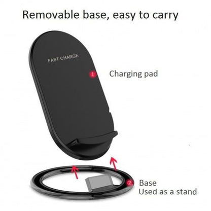 15W Fast Wireless Charger Stand Detachable 2-Coils Charging Pad Slim A4L for Motorola Edge Plus, Google Nexus 6, (2022), DROID MAXX - Nokia XR20, 8 - OnePlus 9 Pro, 8 Pro - Razer Phone 2