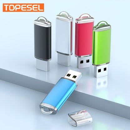 TOPESEL 5 Pack 16GB/32GB/64GB USB 2.0 Flash Drive Memory Stick Thumb Drives (5 Mixed Colors: Black Blue Green Red Silver)
