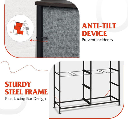 Dresser for Bedroom with 8 Drawers, Wide Fabric Dresser for Storage and Organization, Chest of Drawers, Dressers for Living Room, Closet, Hallway, Dark Grey