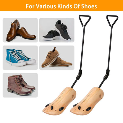 One Pair Boot Stretcher Adjustable Width Shoe Shaper Wooden Boot Widener Expander for Men