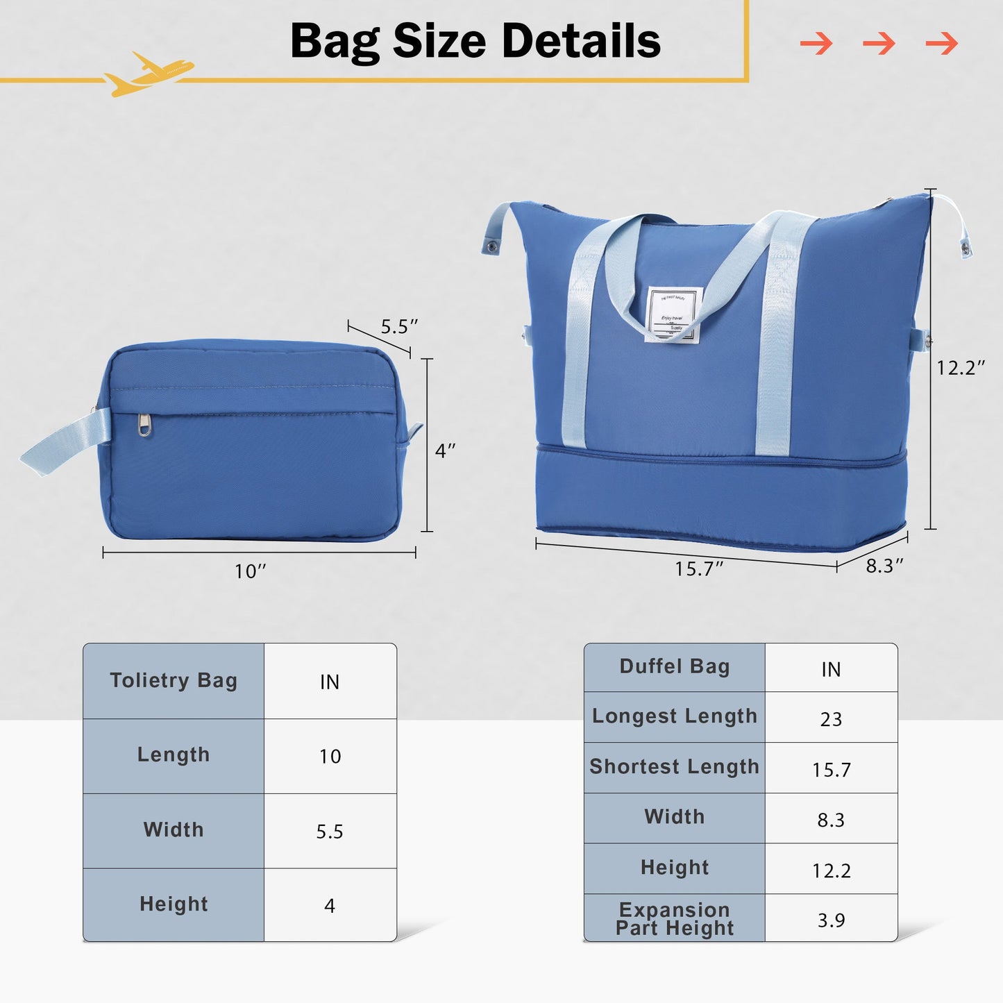 2 Piece Luggage Set with Bags Expanable Spinner Wheels ABS Lightweight Suitcase with TSA Lock 20inch+28inch