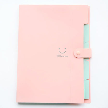 Smile 2pcs File Folder Plastic A4 Document Bags Material Folder Test Roll Holder Storage Bags Accordion Bag