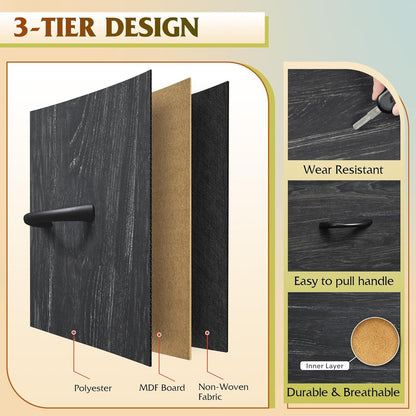 Dresser for Bedroom with 8 Drawers, Wide Fabric Dresser for Storage and Organization, Chest of Drawers, Dressers for Living Room, Closet, Hallway, Dark Grey