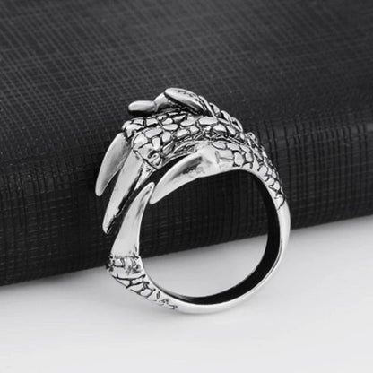 Claw Rings Punk Dragon Eagle Claw High Quality Alloy Casting Black Open Ring for Men and Women