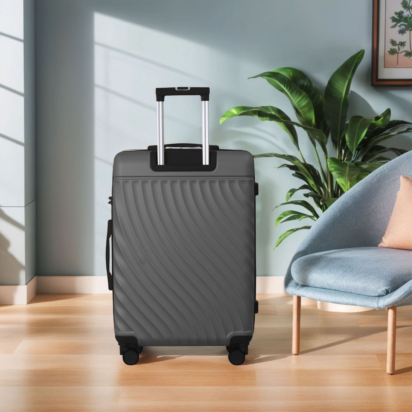 Luggage Sets ABS Hardshell 3pcs Luggage, Lightweight Durable Suitcase sets Spinner Wheels Suitcase with TSA Lock 20''24''28'' Available(Grey Ash)