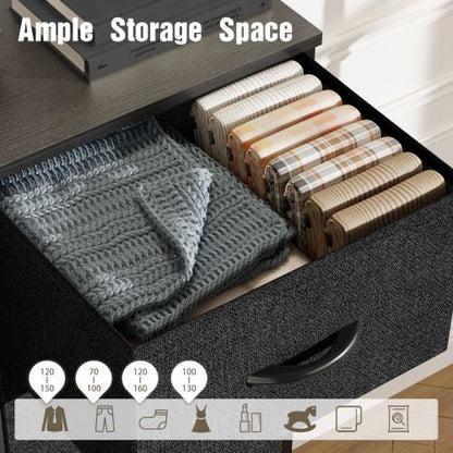 Bedside Table For Bedroom With 10 Fabric Drawers Storage Cabinet Steel Frame Closet For Clothes Storage Display Cabinet