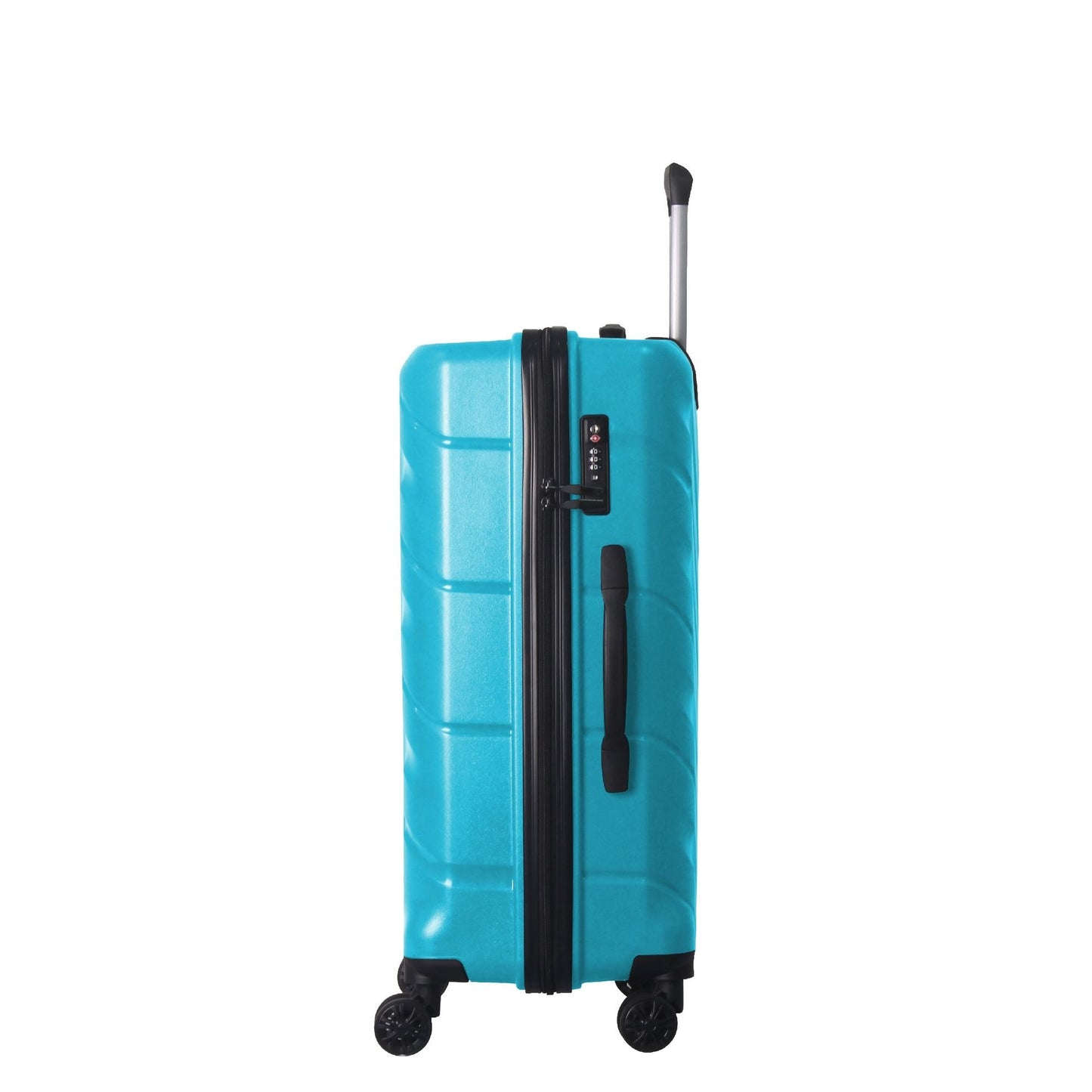 3-Piece Luggage Sets (20", 24", 28"), Suitcase with Wheels, Hardside Suitcase With Four Spinner Wheels and Scratch-Resistant Surface, Peacock Blue