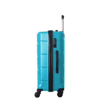 3-Piece Luggage Sets (20", 24", 28"), Suitcase with Wheels, Hardside Suitcase With Four Spinner Wheels and Scratch-Resistant Surface, Peacock Blue