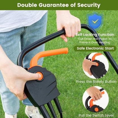 12-AMP 13.5 Inch Adjustable Electric Corded Lawn Mower with Collection Box