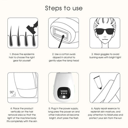 IPL Laser Hair Removal Device - 900,000 Flashes for Smooth Skin on Legs, Arms, and Bikini Line