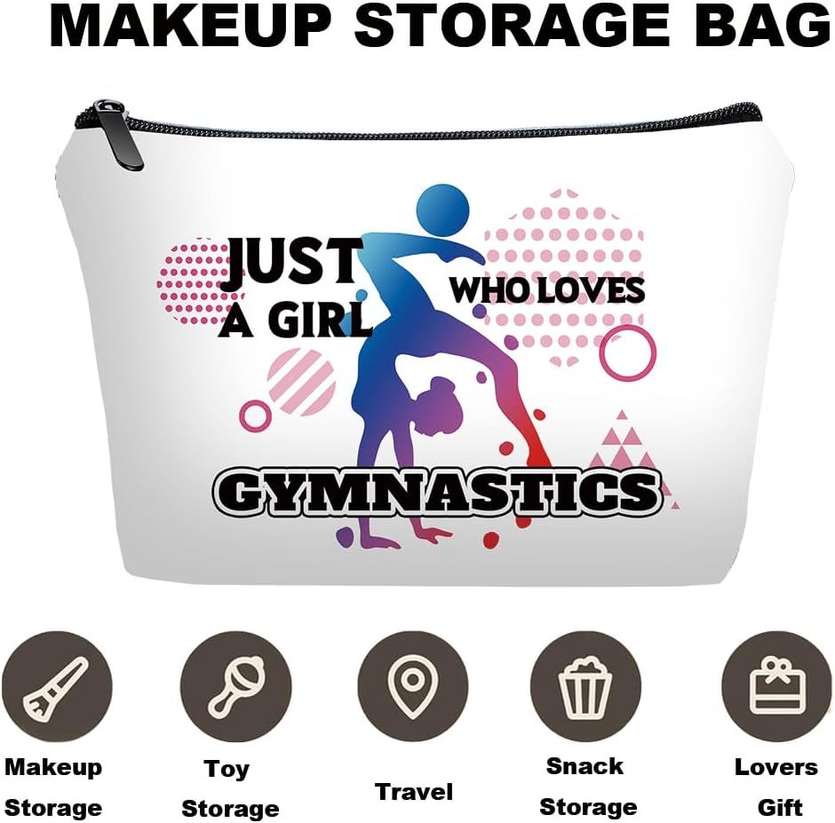 Personalized Gymnastics Travel Makeup Cosmetic Bag set with Mirror for women girls,Bride Bridesmaid Makeup Bag organizer kit for Gymnastics lovers,Sports Gifts for Mom femal Friends,Travel & Daily Use