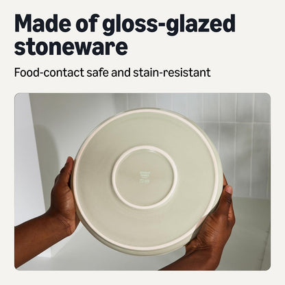 Glazed Stoneware Appetizer Plates, Ceramic 4-Piece Set, Microwave and Dishwasher-Safe, 6.7 in., Ivory