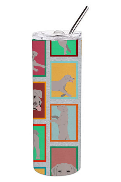 Lots of Grey Labrador Retriever Stainless Steel Skinny Tumbler Vacuum Double Walled Reusable Insulated Tumbler Travel Cup for Coffee Cocktails Gift with Lid, 20 oz
