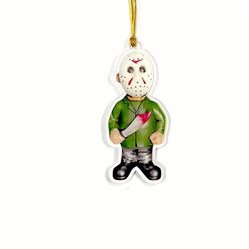 1pc Halloween Decor Horror Movie Character Sculpture Car Hanging Pendant Horror Decoration Funny Pendant Car Dwarf Pendant