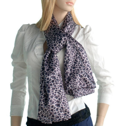 Blando Burgundy Elegant Stylish Leopard Design Natural Silk Scarf/Wrap/Shawl(Small)