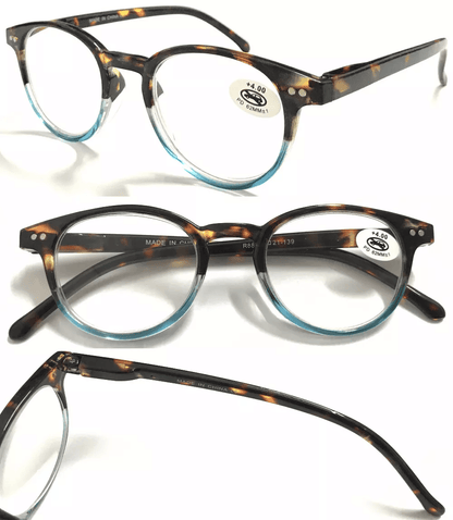 4 Pairs Mens Women Spring Hinge Round Horn Power Oval Reading Reader Glasses 1-4