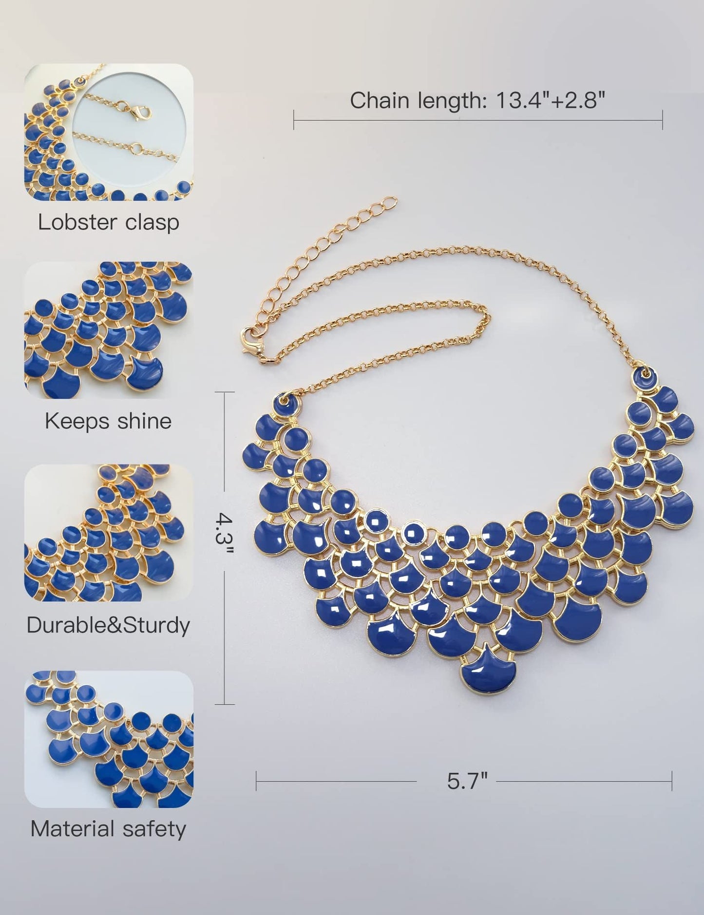 Jane Stone Fashion Statement Collar Necklace Vintage Openwork Bib Costume Jewelry