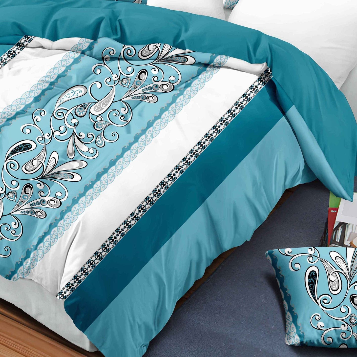 9 Piece in a Bag Thick Touch Bed Cover Curtain Set, Upgraded Luxury Bedspread Set, Bamboo microfiber All Season Bedding-Set For Home, RV Beding, Boys And Girls Gifts With Gift Bag