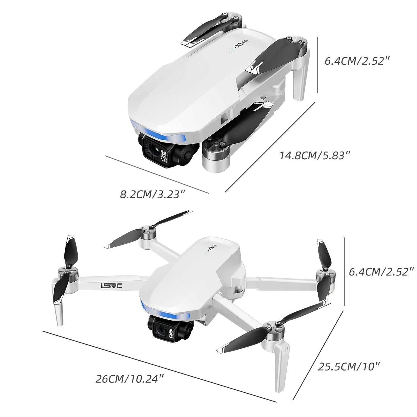 S-X1 GPS Drone, 20-30 Minute Flight, Dual HD 50fps Cameras, 3-Axis Gimbal, 5MP Stabilized Images, Auto Low Power Return, Large Screen Remote