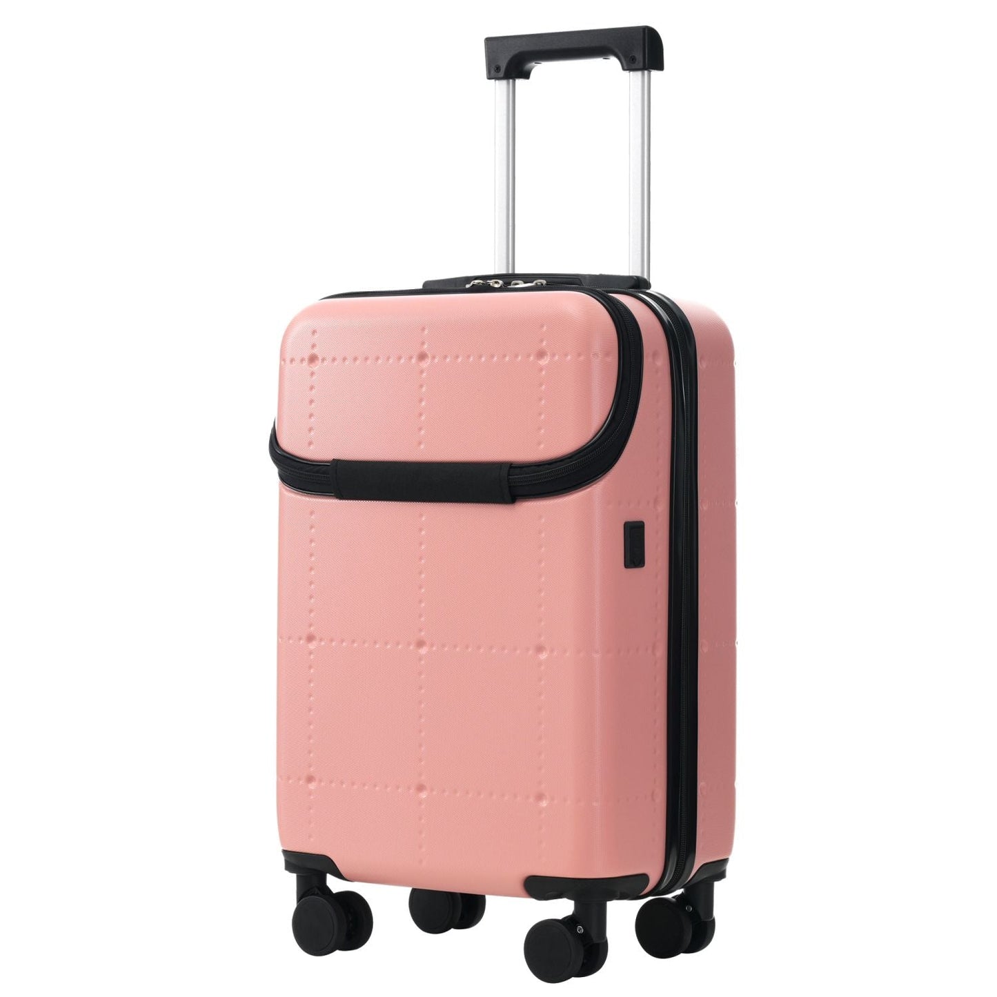 Hardside Luggage Set 5 Piece with Bags,20IN Half-opening Carry on Luggage with USB Port, Expandable 24IN 28IN Luggage with Double Spinner Wheels TSA Lock