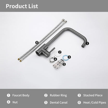 Sink Faucet Pull Down Sprayer Brushed Nickel Kitchen Faucet Single Level Stainless Steel Kitchen Sink Faucets for RV, Dorm, Kitchen