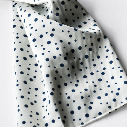 Blando White Background Little Black Dots Douce Extremely Soft Silk Scarf/Wrap/Shawl(Large)