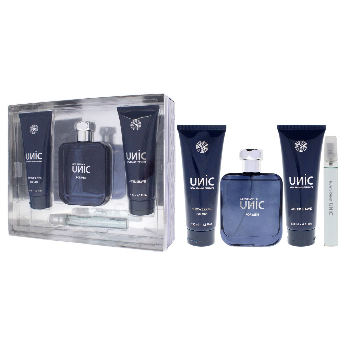 Unic Men's Grooming Essentials Gift Set - 4 Piece Collection with EDT Spray, Shower Gel & After Shave for Perfect Personal Care