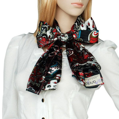Blando Black & Blue Distinctive Stylish Paisley Pattern Fashion Soft Silky Scarf/Wrap/Shawl(Small)