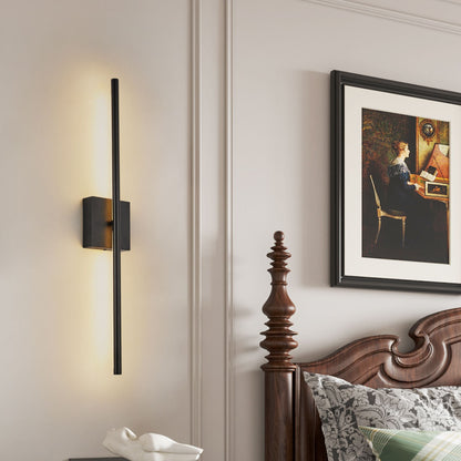 28" 2-Pack Modern LED Wall Sconce, Minimalist Indoor Wall Light Fixtures, Black Matte Finish for Living Room, Bedroom, Hallway, Hotel, and Home Decor