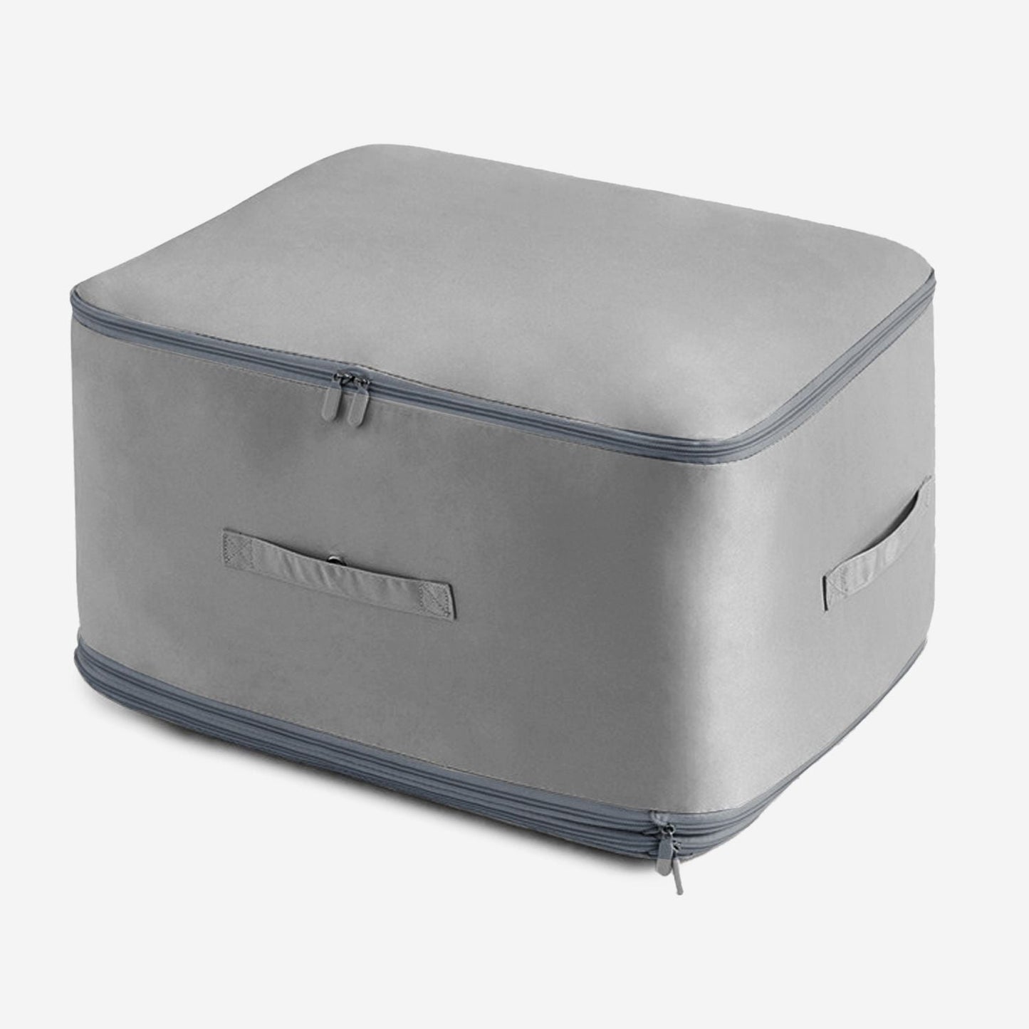 Large Foldable Storage Bag For Comforter Quilt Blanket Clothes Pillows Beddings Self Compression Organizer For Duvet Closet Storage Containers With Dual Zippers