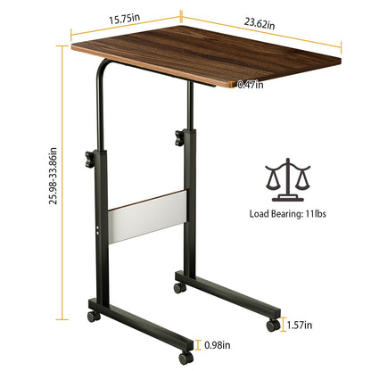 C Side Table 3-Tier Laptop Desk Small Slim Snack Side Table for Couch Bed Sofa for Small Spaces Living Room Bedroom